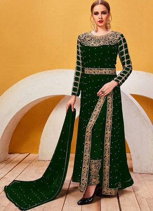 Green Georgette Pakistani Salwar Kameez
