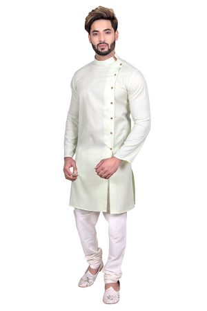 Mint Reception Wear Cool Cotton Indo Western Sherwani