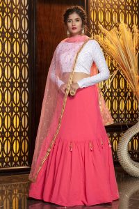 Pink Diamond Georgette Lehenga Choli