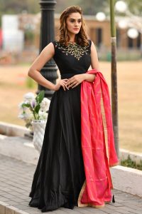 Black Hand Work Silk Gown