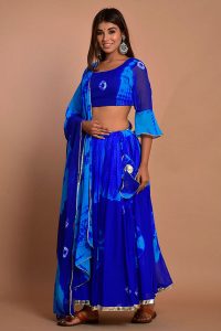 Blue Elegant Gota Work Nazneen Chiffon Lehenga Choli