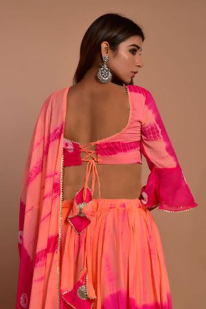 Pink Elegant Gota Work Nazneen Chiffon Lehenga Choli