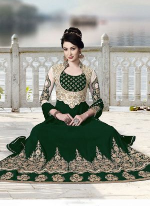 Green Georgette Anarkali Salwar Kameez
