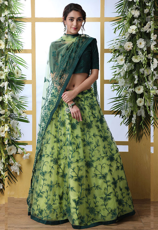 Lime Green lehenga design is all set to rule summer weddings | Saree  designs, Lehnga designs, Bridal blouse designs