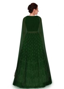 Green Zari Work Art Silk Party Wear Semi Stitched Lehenga