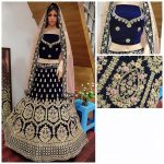 Velvet Heavy Embroidery Work Traditional Wedding Season Special Blue Lehenga Choli