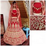 Red Velvet Heavy Embroidery Work Traditional Wedding Season Special Lehenga Choli