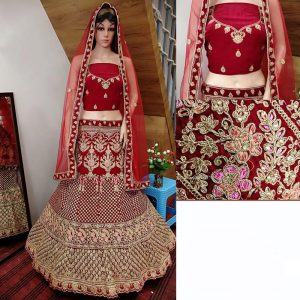 Velvet Heavy Embroidery Work Traditional Wedding Season Special Lehenga Choli