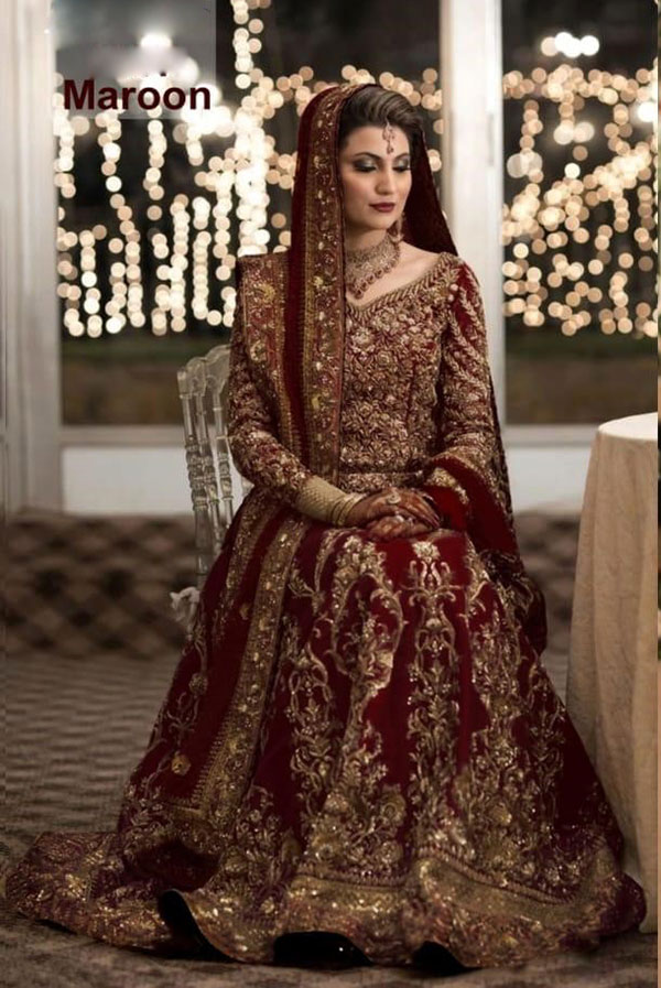 Maroon Colors French Crape Embroidered Bridal Look Wedding Season Special Choli Zakarto