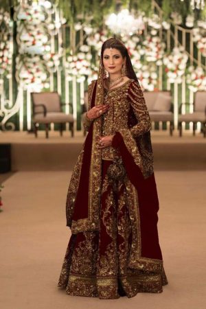 Maroon Colors French Crape Embroidered Bridal Look Wedding Season Special Choli