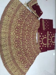 Red Maroon German Silk Heavy Embroidery Wedding Season Special Lehenga Choli