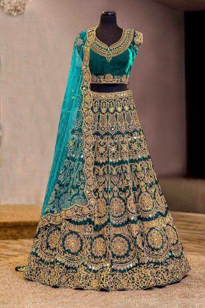 Firozi Color Traditional Collection Wedding Season Special Heavy Lehenga Choli