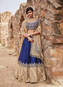 Blue Traditional Fashion Party Wear Attractive Look Lehenga Choli