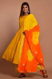 Yellow Cotton Hand Block Print Kurta Plazzo Sets