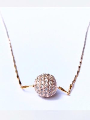 Rose Gold Round Pendent Chain For Women