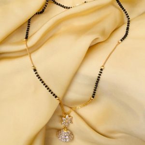 Flower Hanging American Diamond Mangalsutra