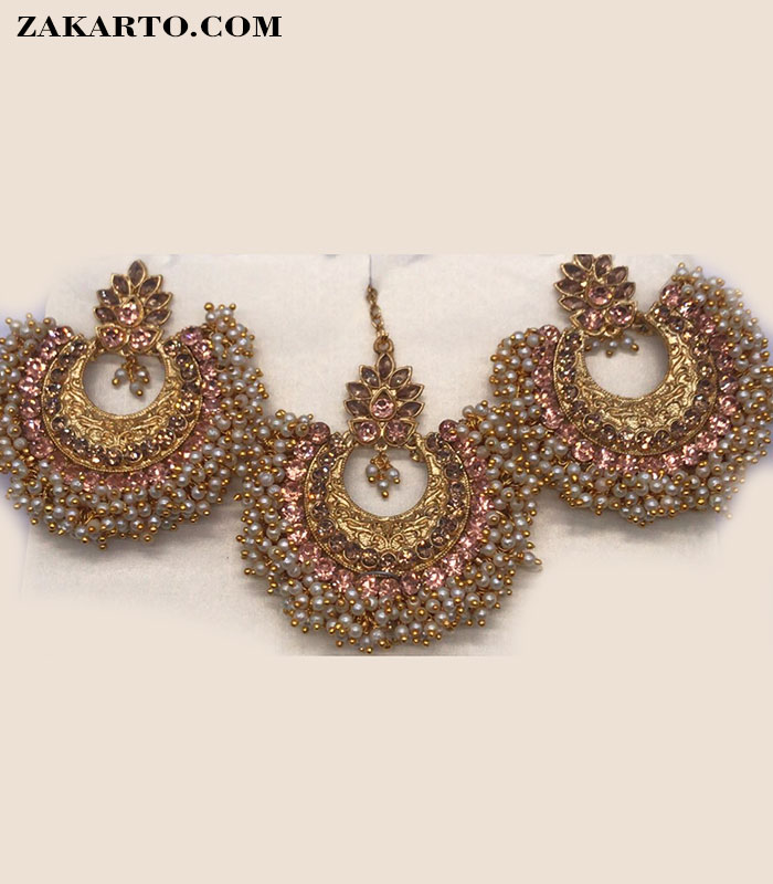 Traditional Punjabi Earrings Tikka Set J0495 - muteyaar.com