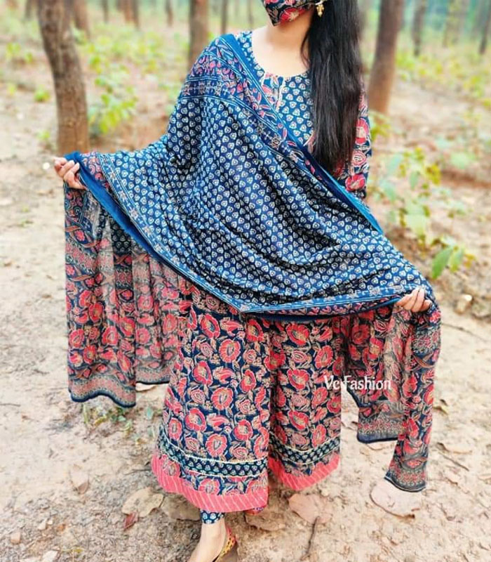 Anarkali kurti deals with skirt