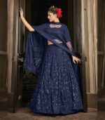 Navy Blue Color Heavy Work Indian Lehenga