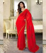 Shilpa Shetty Red Color Designer Fancy Indian Saree