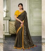 Olive Green Shilpa Shetty Designer Saree