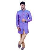 A Premium Silk Amethyst Indo Western Sherwani