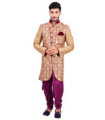 Red Being An Auspicious Brocade Indo Western Sherwani