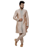 Almond Art Silk Indo Western Sherwani