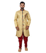 Brocade Silk Golden Indo Western Sherwani