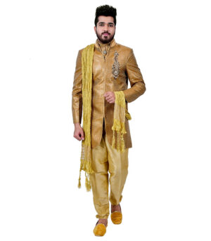 Brocade Silk Deer Indo Western Sherwani