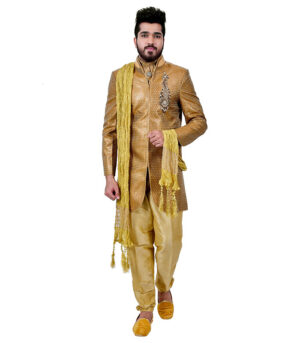 Brocade Silk Deer Indo Western Sherwani