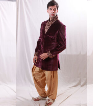 Magnificent With Its High Neck That Shows Off Lovely Work Sherwani