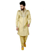 Zari Brocade Silk Golden Sherwani