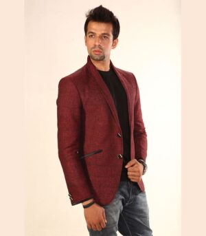 Exceptional Jute Majestic Maroon Fashion Blazers Designer Blazers