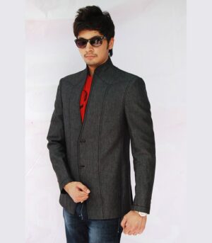 The Stitch Pattern Design On This Fully Lined And Canvassed Modern Grey Designer Blazers