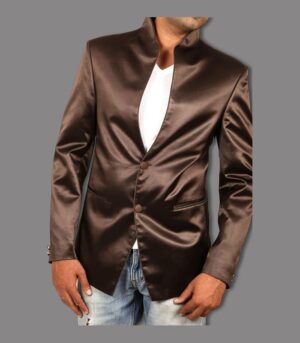 Front Pockets And Stylish-Button Spice Brown Designer Blazers