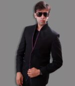 Sophistication And Style Linen Fabric Black Designer Blazers