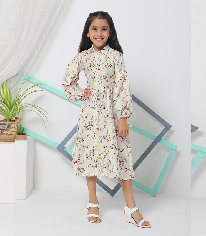 A Loves A Little Girls 7-16 Puff Sleeve Smocked Bodice Multi Color Paisley  Print Midi Dress | Dillard's