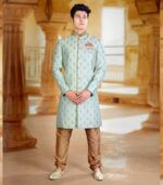 Pista Art Silk Art Work Traditional Wear Indo Western Sherwani