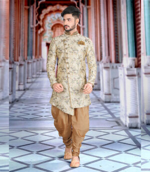 Multicolor Art Silk Art Work Traditional Wear Indo Indian Western Sherwani