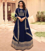 Blue Georgette Embroidery Party Wear Anarkali Suit