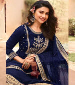 Blue Georgette Embroidery Party Wear Anarkali Suit