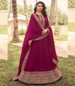 Rani Pink Georgette Embroidery Party Wear Anarkali Suit