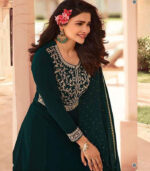 Dark Green Georgette Embroidery Party Wear Anarkali Suit