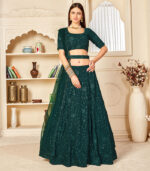 Green Georgette Wedding & Party Wear Bridal Shubhkala Lehenga Choli