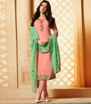 Pink Georgette Party Wear Salwar Kameez