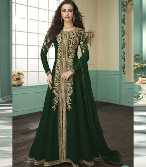 Green Georgette Pakistani Salwar Kameez