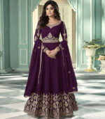 Wine Georgette Anarkali Salwar Kameez