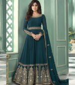 Dark Teal Georgette Anarkali Salwar Kameez