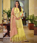 Yellow Georgette Pakistani Salwar Kameez